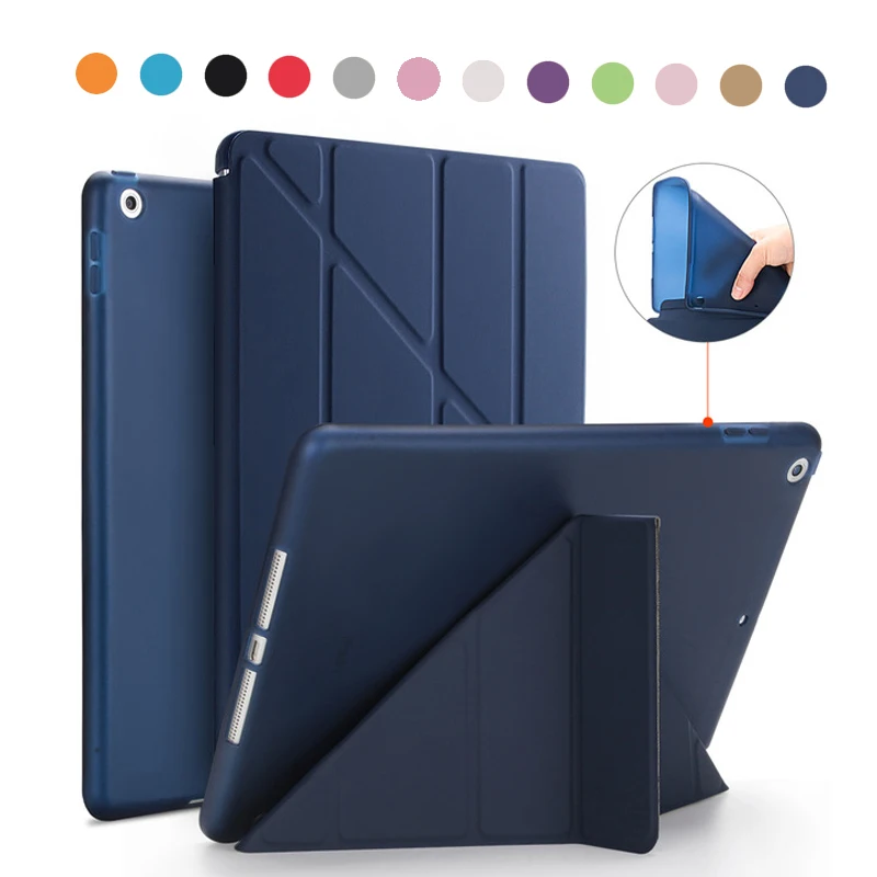 

Y Style Silicon PU Leather Smart Cover Case for Apple iPad Air 1 Air 2 5 6 New iPad 9.7 2017 2018 A1822 A1823 A1893 Coque Funda