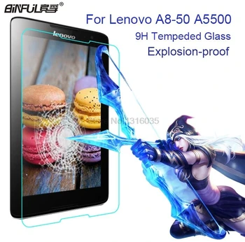 

Hot Sale 0.3mm 9H Hardness Anti-Shatter Premium Tempered Glass For Lenovo A8-50 A5500 8 inch Screen Protector Film