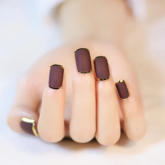 High Quality Metallic False Nails Full Cover High Quality Metallic False Nails Full Cover Free Glue Stiletto Fake Acrylic Nail