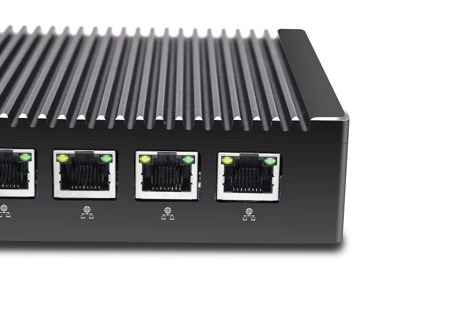 Причастником мини-ПК с 4 портами LAN, использование pfsense в качестве маршрутизатора/брандмауэра, безвентиляторный ПК без шума, низкая мощность мини-ПК четырехъядерный 2 ГГц