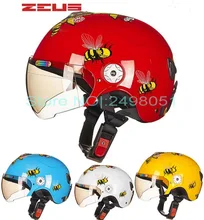 Newest ZEUS children motorcycle helmet child ABS half face Motorbike electric bicycles for Bee pattern 4 colors size S M