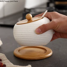 500 ml Творческий белый Керамика приправы банку натуральная соль может дома бутылка для приправ с крышкой Кухня Аксессуар Коробка для хранения чая