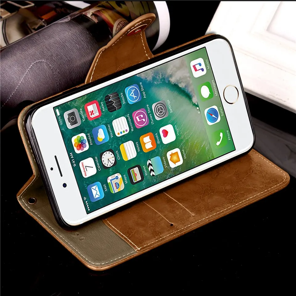 Ретро Роскошный кожаный чехол для iPhone 6 6 S Флип Бумажник Книга Стенд Слот для карт памяти Телефонные Чехлы для iPhone 6 S 6