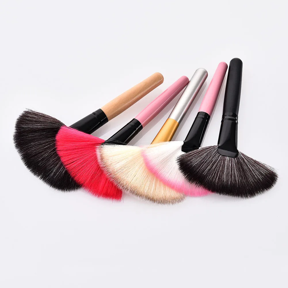 

Hot Big Fan Shape Professional Makeup Brush Loose Powder Brusher Cosmetic Foundation Blending Blush Concealer Powder Brushes SJ6
