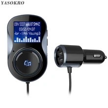 YASOKRO Bluetooth Handsfree автомобильный комплект fm-передатчик модулятор Поддержка TF карта MP3 Воспроизведение автомобильный аудио адаптер двойной USB Автомобильное зарядное устройство