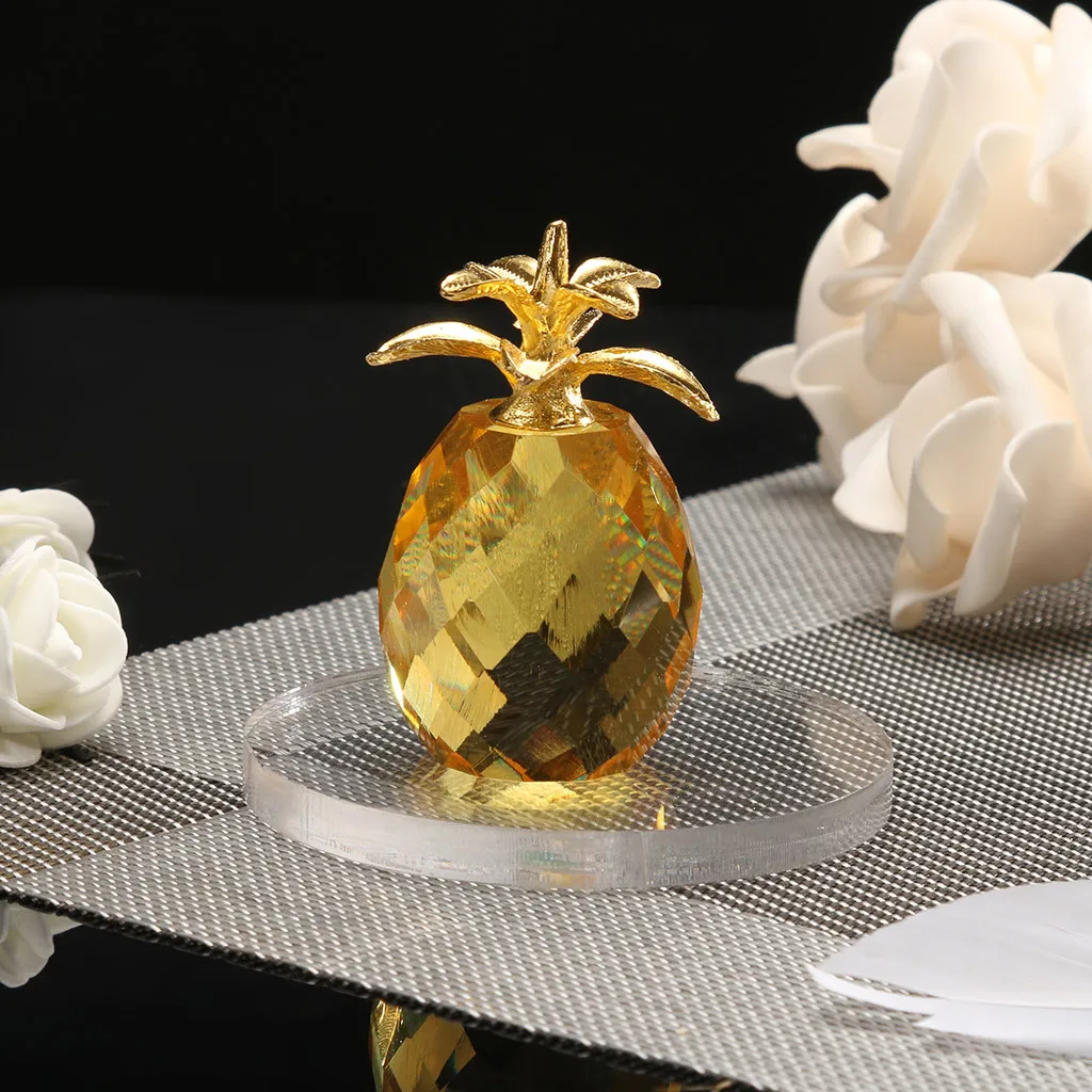 

Pineapple Crystal Glass Figure Paperweight Ornament Feng Shui Decor Collection Home decoration accessories