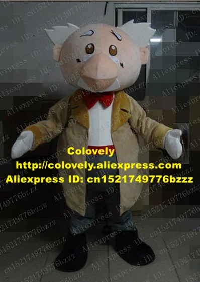 Холодный белый старый доктор маскарадный MASCOT-костюм специалист эксперт профессора ученого с белой рубашкой смотрится пальто цвета хаки № 3792