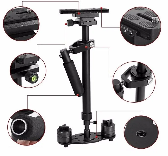 60 см алюминиевый Steadicam Ручной Стабилизатор для SLR DSLR камеры с сумкой для переноски