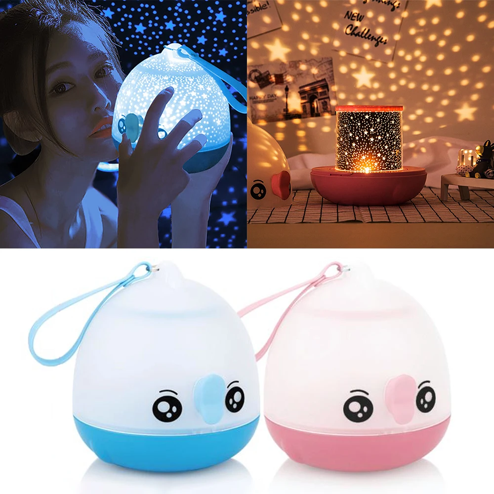 Звездный проектор лампы Ночник беспроводной USB 3D атмосферная портативная лампа подарок на Рождество романтический подарок синий розовый