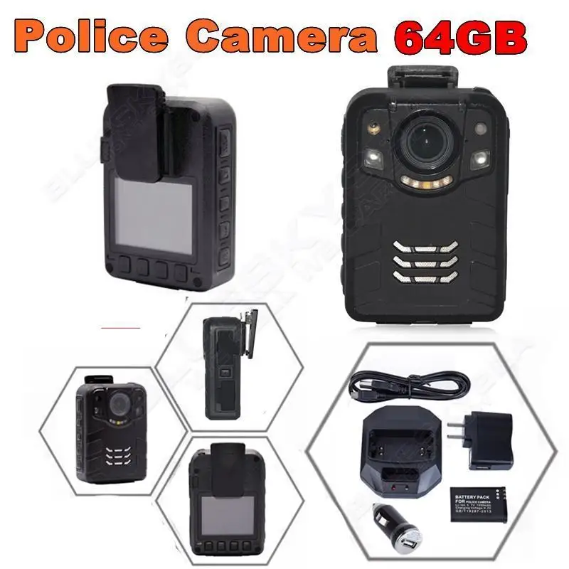

Free shipping!64GB Ambarella A7L50 Super HD 1296P 2K Police Worn Camera 170 Hours 60fps IR