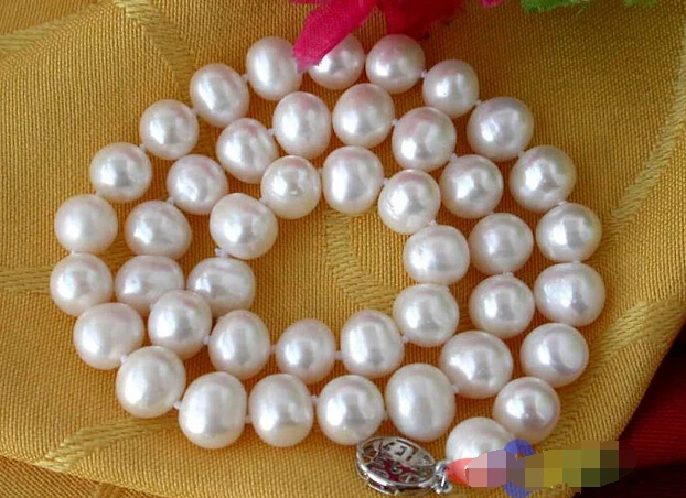 

Free shipping >>>>>>p1053 17" 10MM WHITE ROUND FRESHWATER CULTURED PEARL NECKLACE