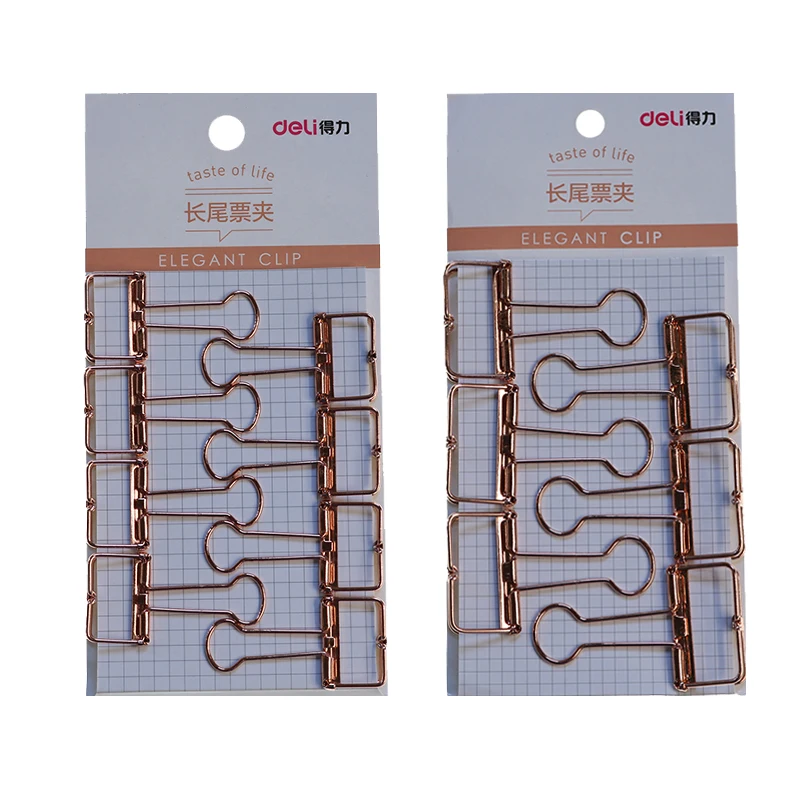 

Competent 2 Size Rose Gold Cutout Design Binder For Office School Paper Storage Box Stationery Supply Decorative Metal Clip