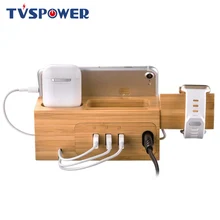 Бамбуковая деревянная usb зарядная станция для Apple Watch зарядная док-станция зарядная подставка для iPhone 6 8 X Док-станция Подставка держатель