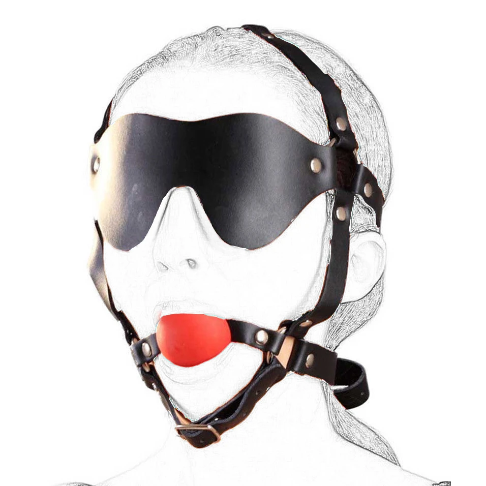 Mouth restraint pics Camatech Leather Head Harness With Blindfold Solid Silicon Muzzle Ball Gag Straped On Mouth Restraint Bondage Fetish Adult Toy Leather Head Harness Head Harnessball Gag Aliexpress