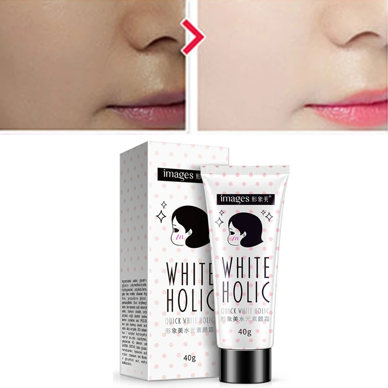

Images Quick Whitening Face Cream Long Lasting Moisturize Oil Control Skin Care Cover Pores Acne Nude MakeUp Base Brighten