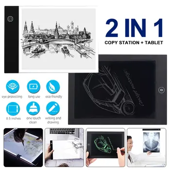 

2 in 1 A5 Digital Drawing Tablet + LED Light Box Tracing Copy Board Three-level Dimmable Energy-Saving Environmentally for Gifts
