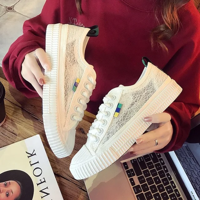 

2019 Cloth Shoes New Sailing Summer Female Hollow-out Student Leisure Canvas Summer Female Board Shoes