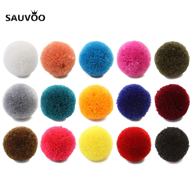 Sauvoo 50 шт. 15 цветов большие круглые помпоны плюшевые ткани бархатные шарики 20 мм подходят серьги заколки для волос "сделай сам" ювелирных изделий