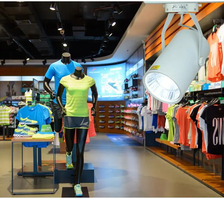 Luzes de Parede Comercial para Roupas Loja de Sapatos Levou Pista w Shell Preto Branco Holofotes Ac85265 v Cob Luz 30 15 Luzes e Iluminação