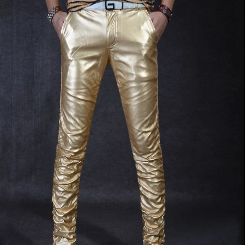 Новое поступление мужские брюки повседневные мужские брюки из искусственной кожи мотоциклетные обтягивающие брюки уличная облегающие мужские брюки большого размера