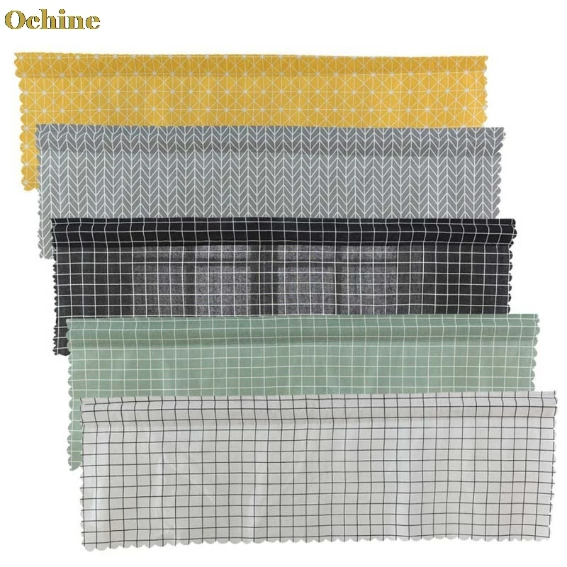 

OCHINE 45*150cm Short Curtain Kitchen Balcony Multicolor Plaid Household