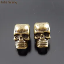 Julie Wang, 10 шт., форма черепа, металлический сплав, для женщин, ручная работа, ювелирные изделия, модные бусины, сделай сам, браслет, аксессуары, фурнитура для рукоделия