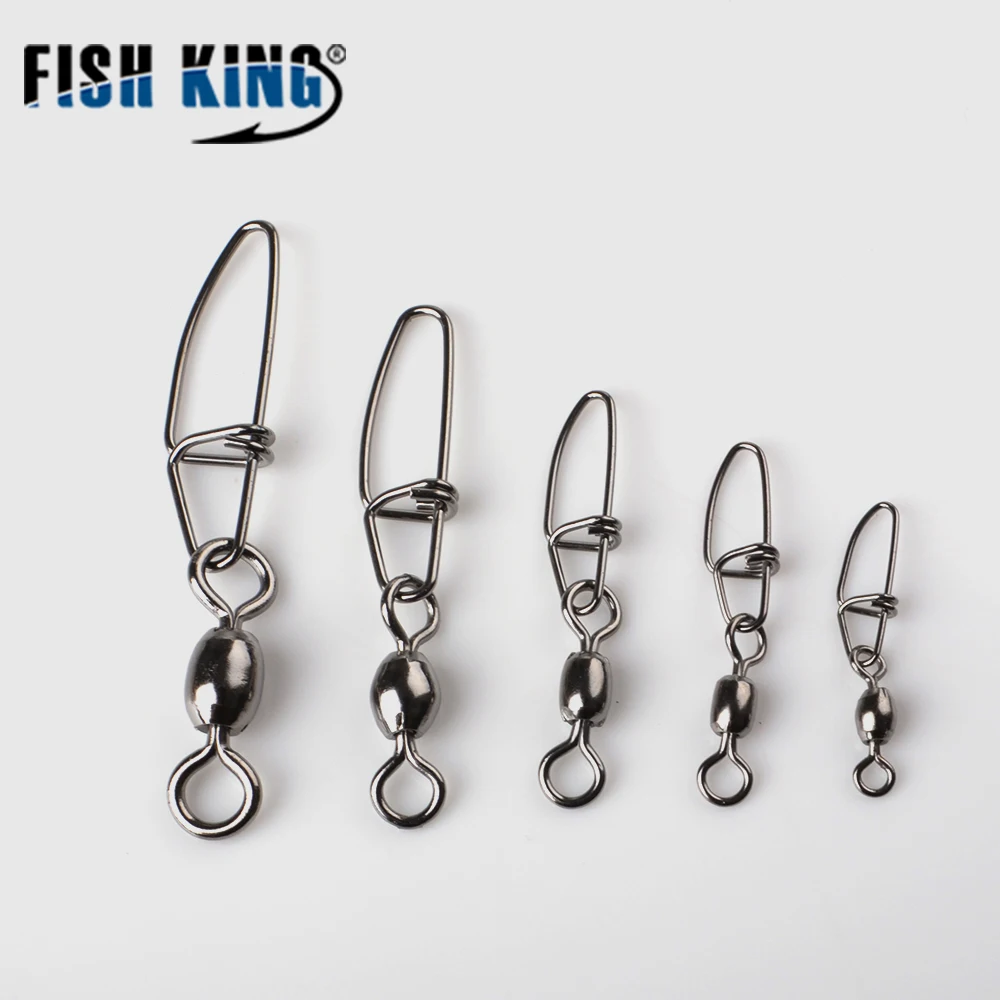 

FISH KING 3/0# 1/0# 2# 4# 6# Barrel Swivel with Danish Snap Lure Carp Hook Connector Terminal Fishing Tackle