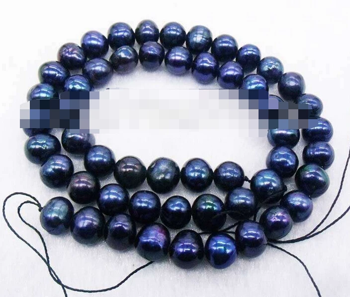Free shipping 06301 nearround Black Fresh-water Natural Pearl loose beads | Украшения и аксессуары