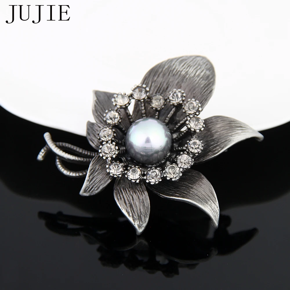 JUJIE, винтажные броши в виде цветка, изысканный кристалл, уникальная брошь в виде растения, ювелирные изделия, Прямая поставка