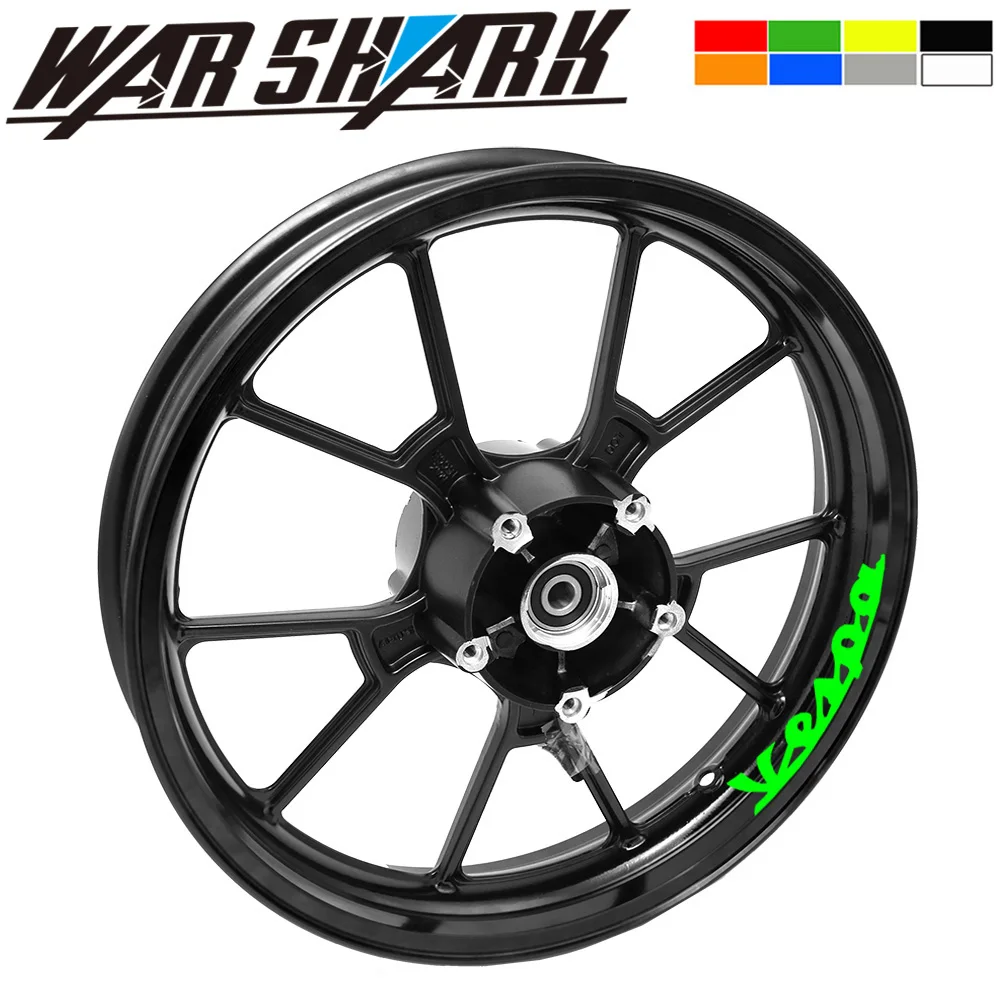 

Motorcycle front and rear wheels Outer rim waterproof Sticker Reflective Stripe Wheel Decals for Vespa