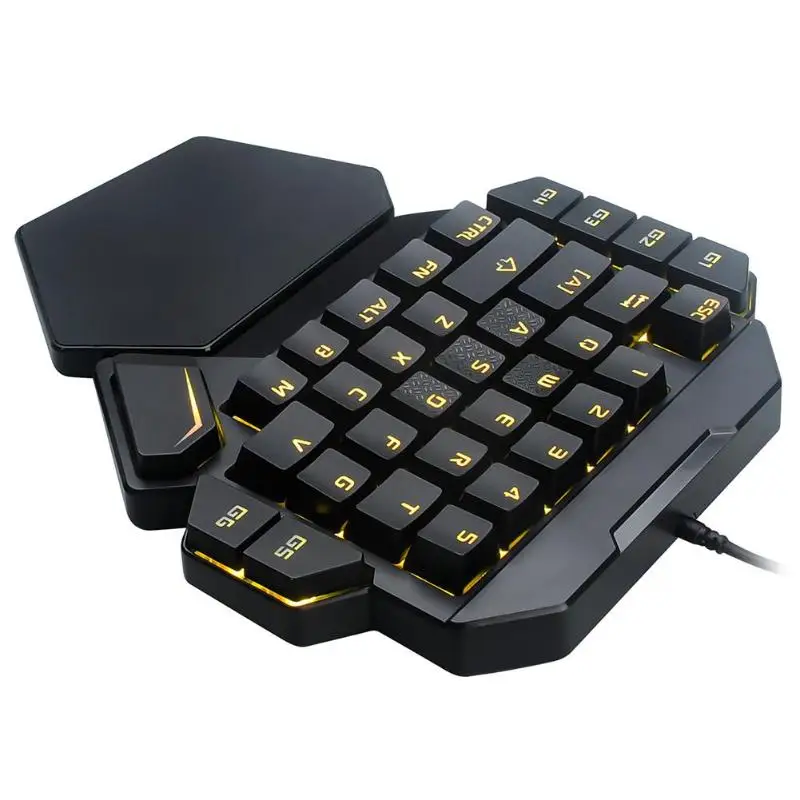 K50 мини игровая Проводная клавиатура USB с одной рукой макро 35 клавиш синий