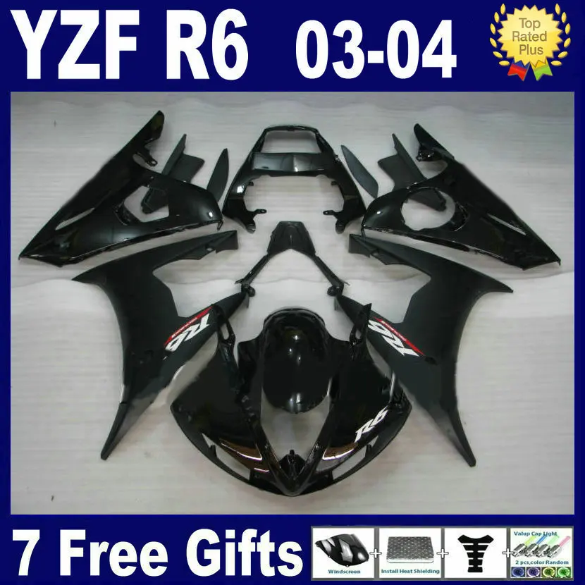 

Top quality fairing kits For Yamaha R6s 03 04 05 matt black plastics 2003 2004 2005 YZF R6 R bodywork aftermarket fairings par