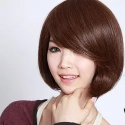 

32 Cm Harajuku Chaming Black Dark Brown Bonde Wigs Synthetic Hair Short Straight  Caps For Hair Wig Young Bob Wig