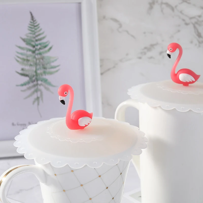4 размера прекрасный розовый Фламинго пылезащитный герметичный многоразовый уплотнитель крышка силикона крышки теплоизоляция чайная чашка с крышкой