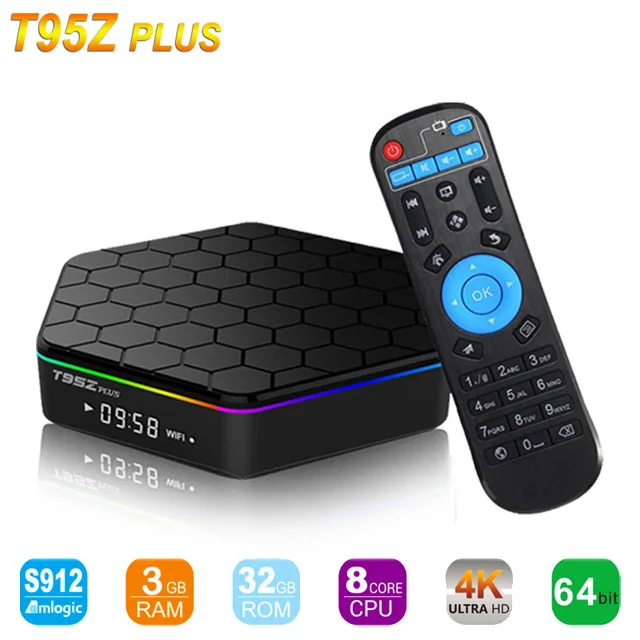 

Free DHL T95Z Plus Smart TV BOX 2GB/16GB 3GB/32GB Amlogic S912 Octa Core Android 7.1 TVBOX 2.4G/5GHz WiFi BT4.0 4K