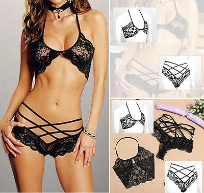 Sexy Lace Lingerie Women Sleepwear Strappy See Through Underwear Bra G String Nightwear Hot Sexy Lace Lingerie Women Sleepwear Strappy See Through Underwear Bra G String Nightwear Hot