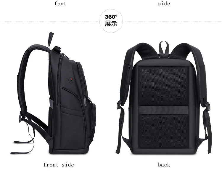 FRN, деловой мужской рюкзак, черный, usb, зарядка, защита от кражи, рюкзак для ноутбука, 15,6 дюймов, мужской, большой емкости, модный, для путешествий, рюкзаки
