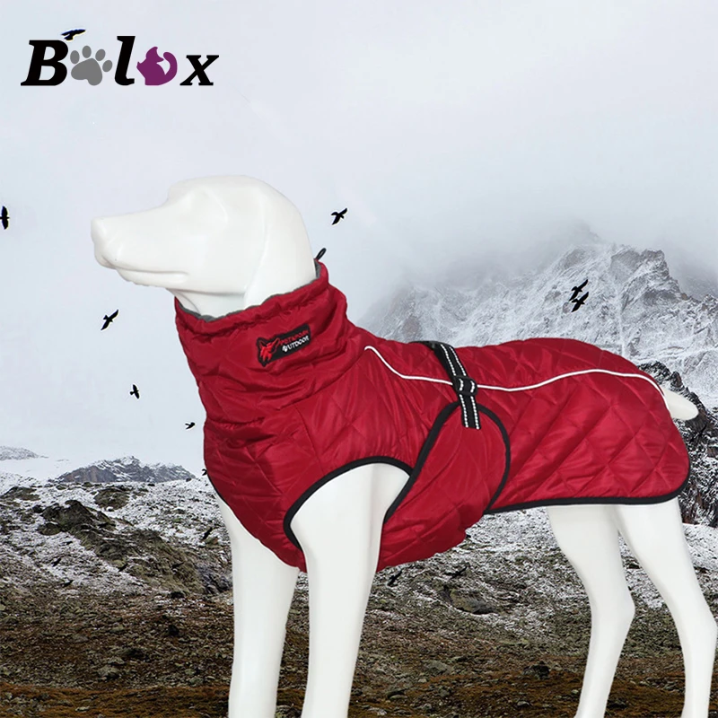 Dog Jacket Waterproof Reflective Large Dog Coat Winter Warm Fleece Pet Jacket Thickening Dog Clothes for Pet Supplies