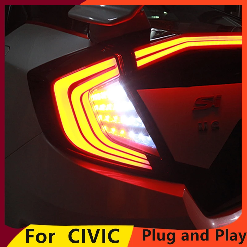 

KOWELL Car Styling for HONDA CIVIC X 10th TAIL Lights LED Tail Light LED Rear Lamp DRL+Brake Trunk LIGHT Automobile Accessories