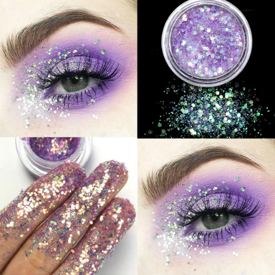 

1Pc Fashion Purple 12Color Charming Eye Makeup Glitter Eyeshadow Powder Pigment Mineral Spangle Makeup Cosmetic Set Long-lasting