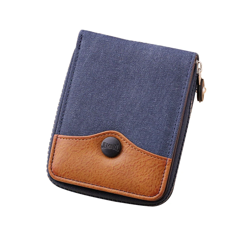 Denim Mens Wallet Small Canvas Men Wallets Leather Male Purse Coin