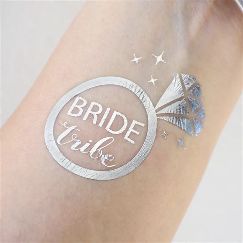 25 шт покрытые серебром Свадебные девичник вечерние команда надпись Bride Tribe чтобы
