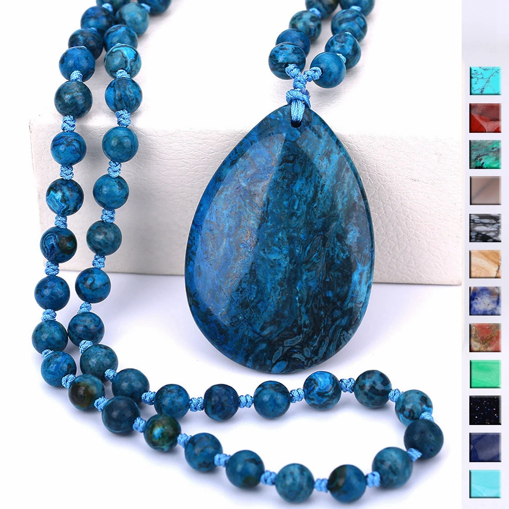 

new 4*6cm Natural Agate Pendant Purple Quartz Opal Stone Pendant Necklace Amethyst Obsidian Healing Reiki Bead