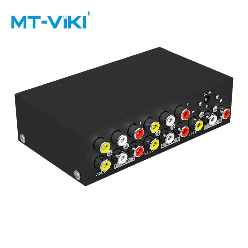 MT VIKI AV spitter RCA аудио и видео сплиттер 1 в 4 из HDTV Projektor звук играть то же время mit power