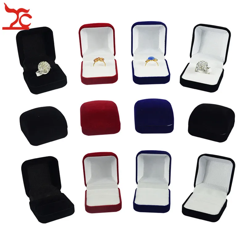 Hot Sale Blue Red Black Blocked Jewelry Package Box 4 Color Available Ring Stud Earrings Jewelry Organizer Storage Gift Box