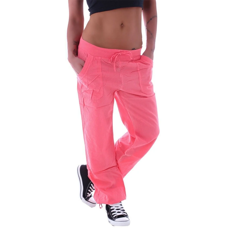 

Puimentiua 2019 Women Casual Fitness Sweatpants Baggy Wide Leg Pants Ladies Drawstring Button Women Pants Solid Color Trousers