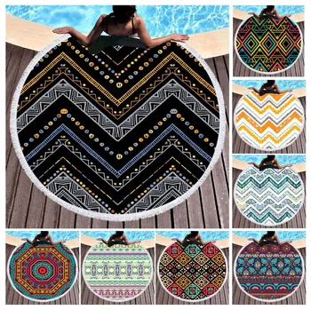 

Free shipping Ethnic Bohemian Aztec Geometric Zigzags Diamonds Triangles Print Large Swim Pool Bath beach towel Blanket 150cm