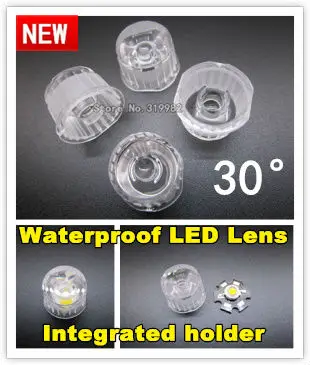 

50pcs/lot, LED lens 30 degree lens with lenses holder set together, 1W 3W led lens, Optical lens freeshipping Acrylic