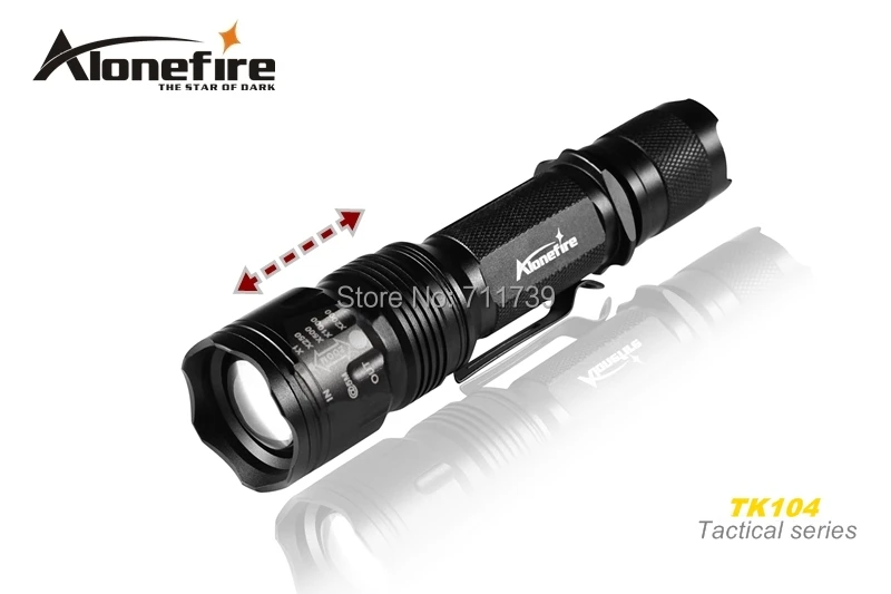 

AloneFire TK104 GLADIATOR Series CREE XM-L2 LED 5 mode 8000LM Zoom portable led flashlight torch lamp For 1x18650 batteries