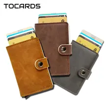 RFID Protected Vintage Automatic Leather Credit font b Card b font font b Holder b font